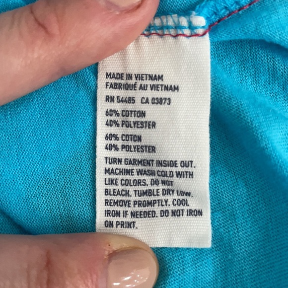 American Eagle Blue V-Neck T-Shirt Size S - Picture 6 of 6